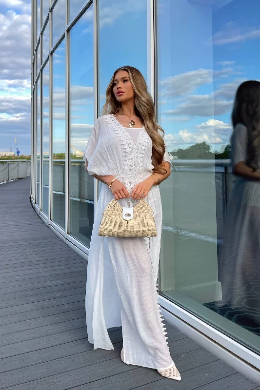 Skylar Kaftan Maxi Dress - White