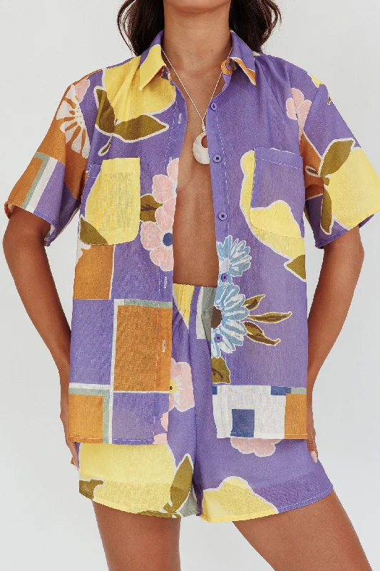 Swing Of Things Pocket Shirt Citrus Lilac