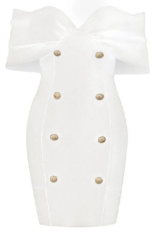 Tanya Bandage Mini Dress - Pearl White