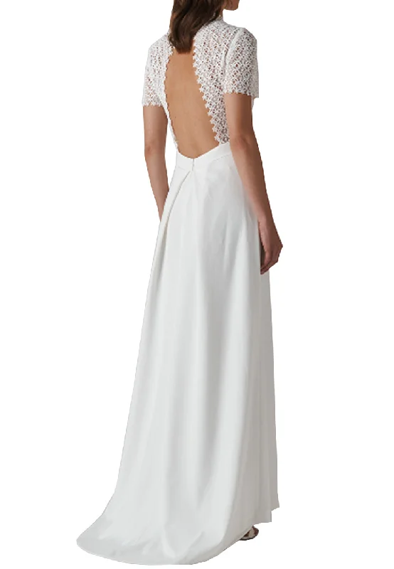 White Scarlet Open Back Wedding Dress