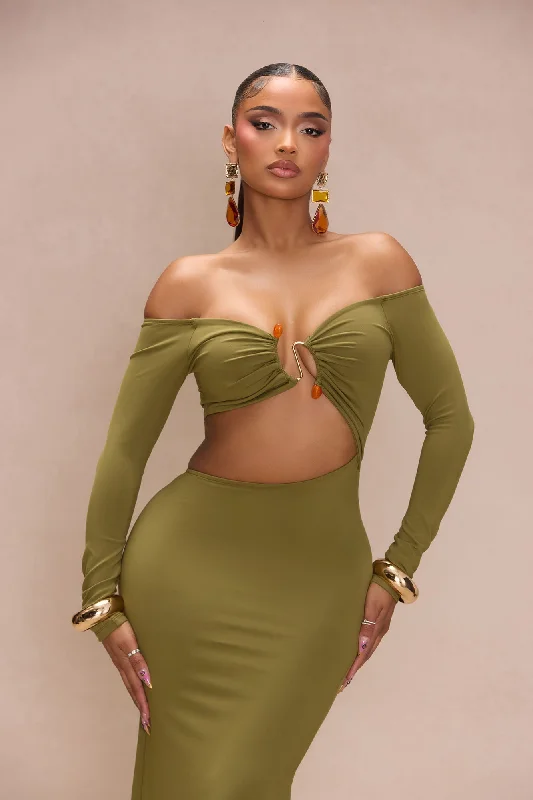 Worship Me Maxi Dress - Olive