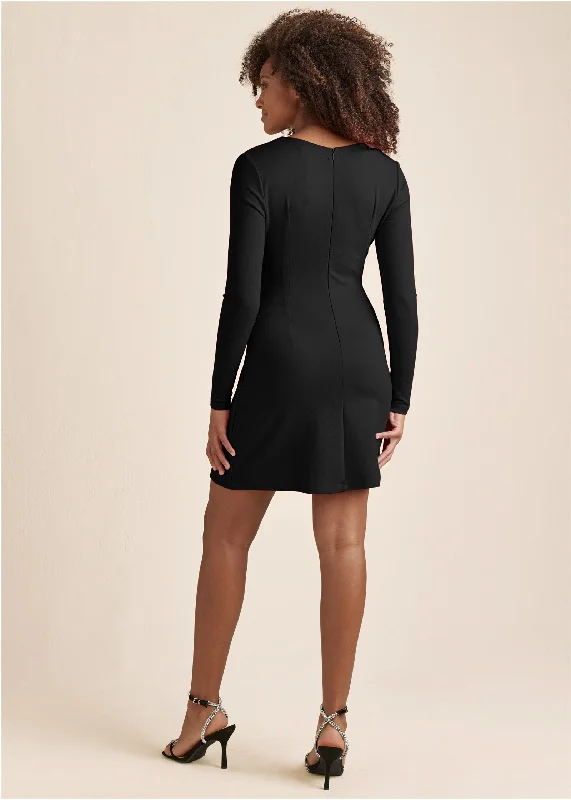 Plunging embellished dress - Black