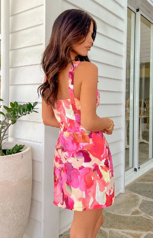 Chase Pink Floral Mini Dress