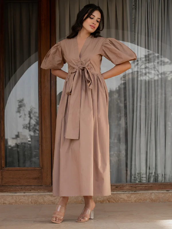 Classy Beige Slay Dress