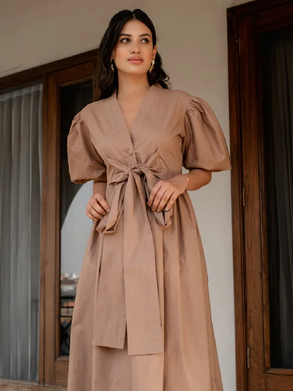 Classy Beige Slay Dress