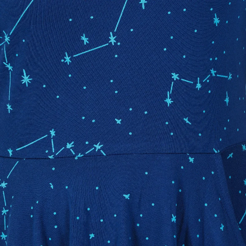 Constellations Glow-in-the-Dark Navy Twirl Dress