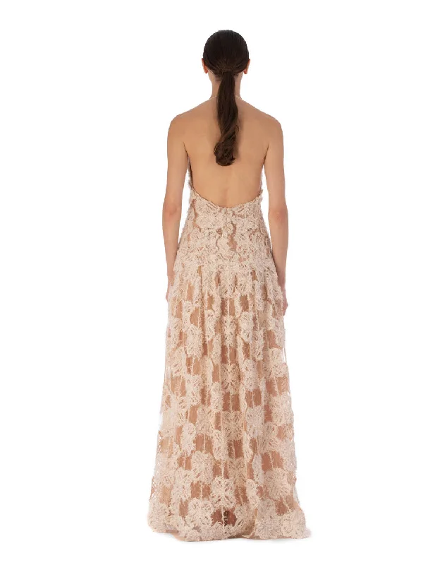 Danae Dress Cream Flowers