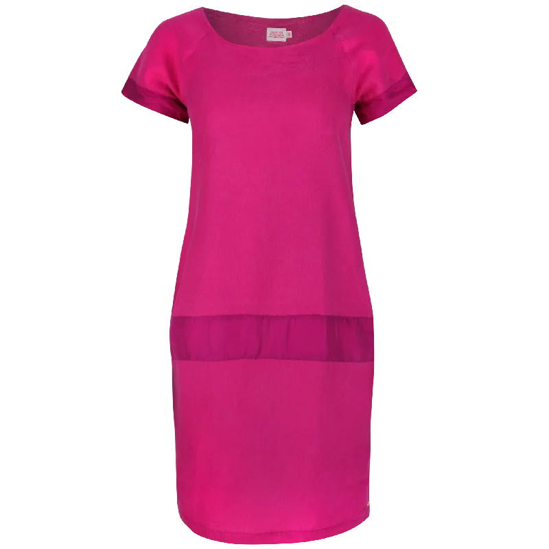 IS Poppy Cocoon Midi Dress Fuchsia