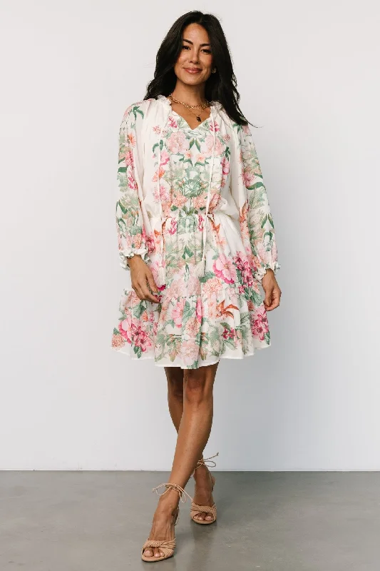 Jenny Short Dress | Off White Floral