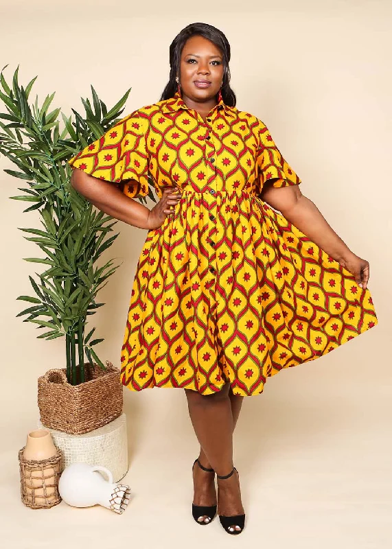 Malaika African Print Midi Dress