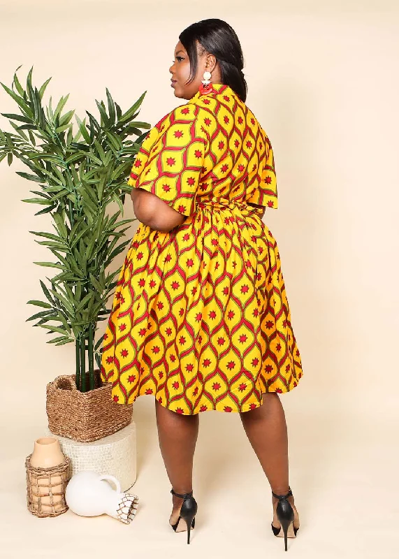 Malaika African Print Midi Dress