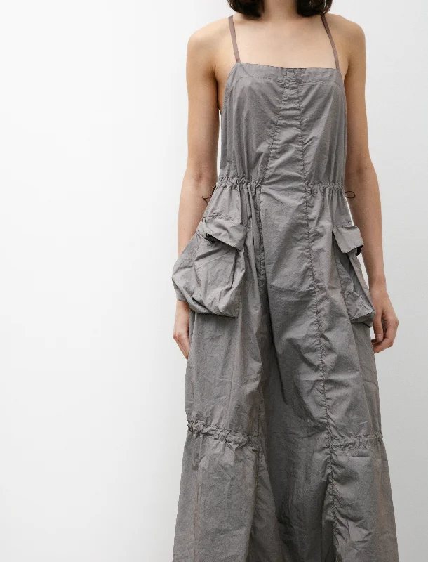 Parachute Dress Stone Khaki Poplin