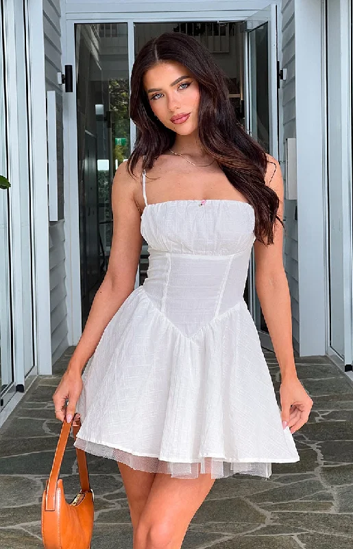 Peaches White Mini Dress