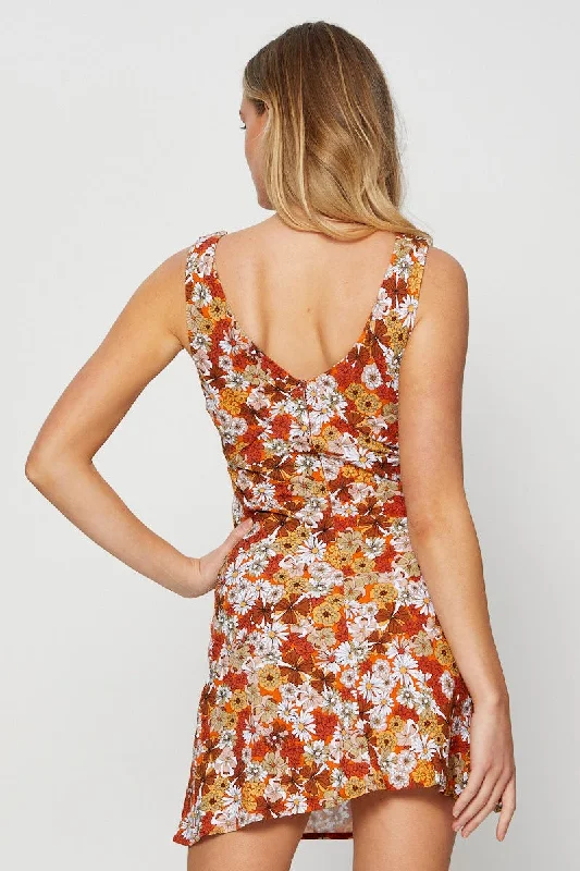 Print Mini Dress Sleeveless