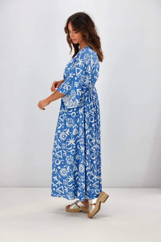 Salty Bright Camilla Dress Blue Print