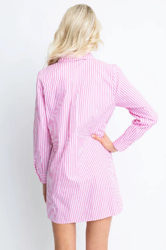 Stripe Poplin Shirt Dress