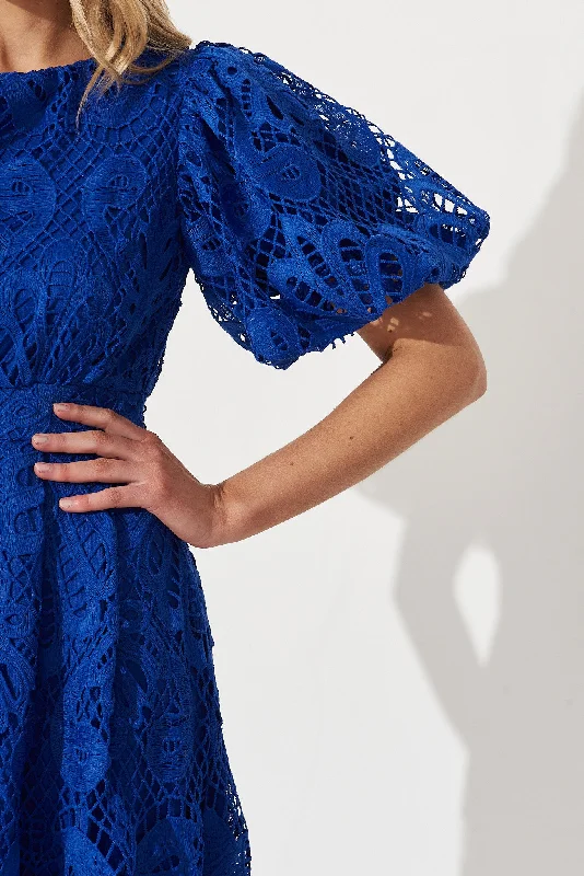 Tillie Lace Maxi Dress In Cobalt