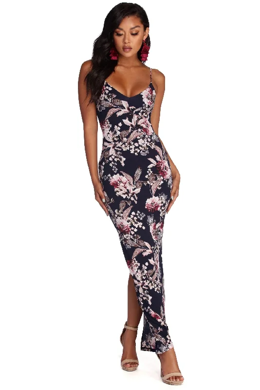 Twist In Florals Maxi Dress