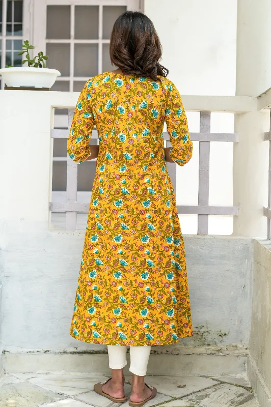 Yellow Floral Angrakha