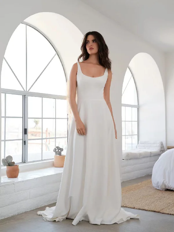 Newest 2022 Simple Wedding Dresses, A-line Fashion Bridal Gowns, High Quality Wedding Gowns