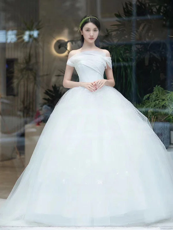 Newest Off The Shoulder Bridal Gowns, A-line Princess Popular Wedding Dresses