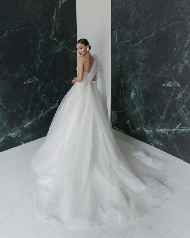 One Shoulder A-line Bridal Gowns, Sequins Couture Dresses, Newest 2023 Wedding Dresses