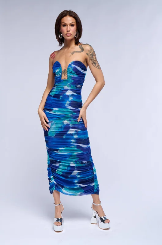 CITY SHOW RUCHED MAXI DRESS