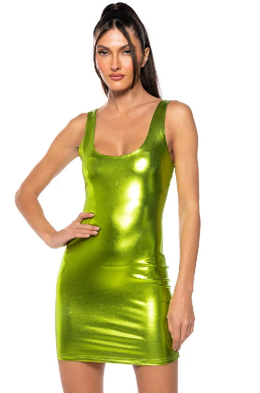 LUNA METALLIC MINI DRESS