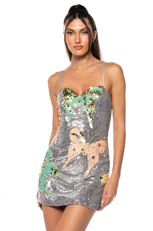 MARIPOSA STRAPLESS SEQUIN MINI DRESS