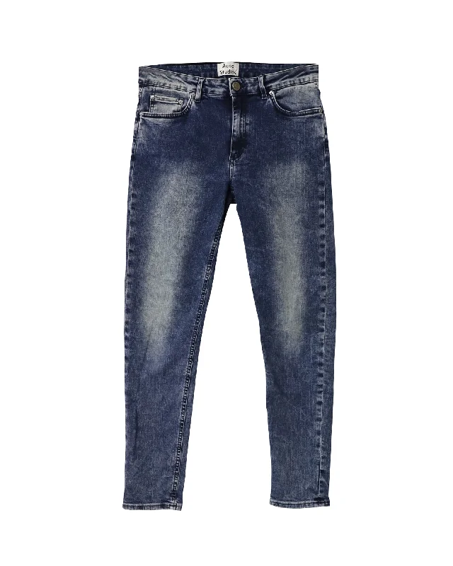 Hottest Discounts of the Year!Acne Studios Skin 5 Skinny Jeans in Navy Blue Cotton Denim
