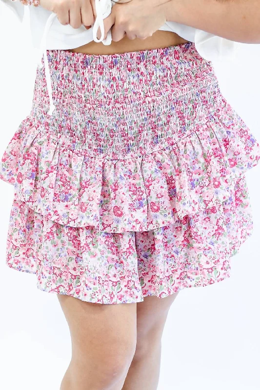 Huge Price Cuts Await!Beach Party Ruffled Skort In Pink