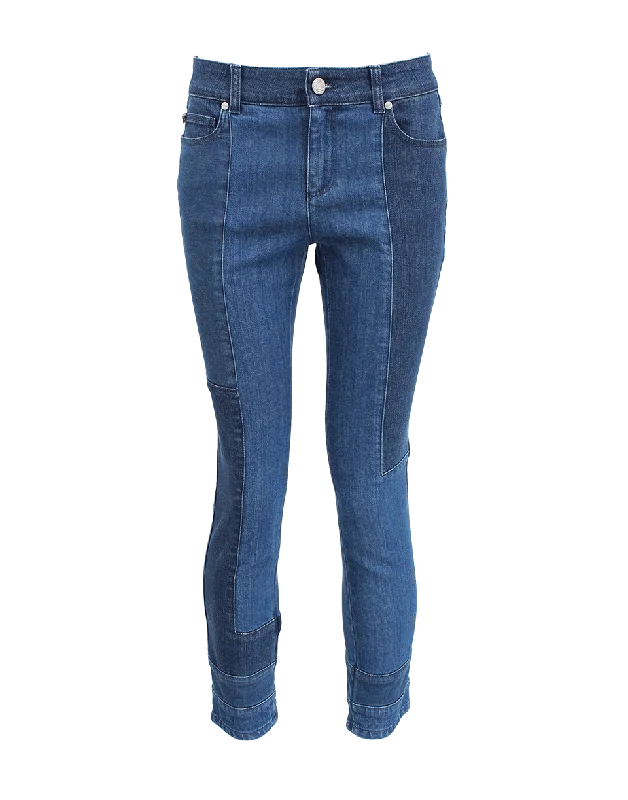 The Sale You’ve Been Waiting For!Blue And Indigo Patchwork Denim Crop Jean