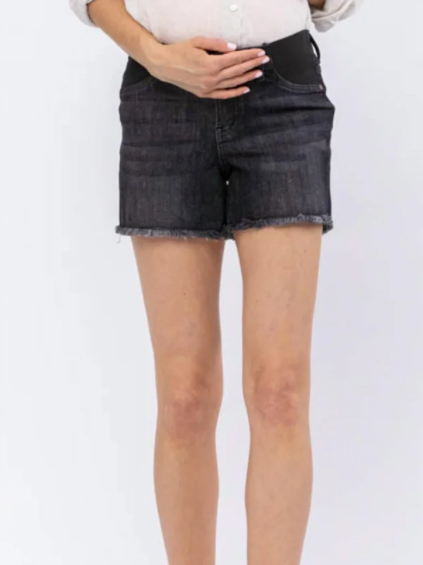 Instant Savings Await!Cut Off Maternity Shorts In Black