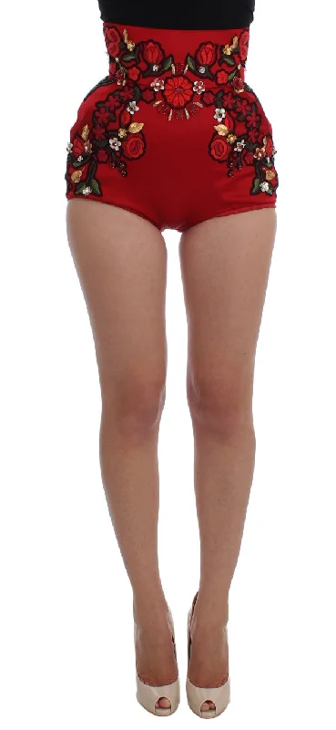 The Best Deals Won’t Wait!Dolce & Gabbana Elegant Silk High Waist Embroide Women's Shorts The Best Deals Won’t Wait!Dolce & Gabbana Elegant Silk High Waist Embroide Women's Shorts