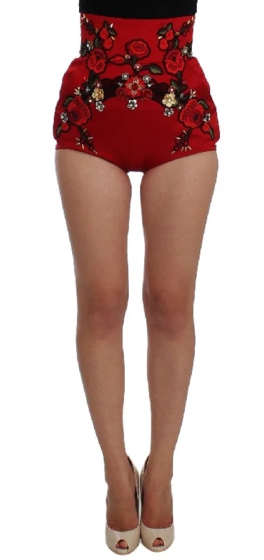 Get the Best for Less!Dolce & Gabbana Enchanted Sicily Crystal-Embellished Silk Women's Shorts