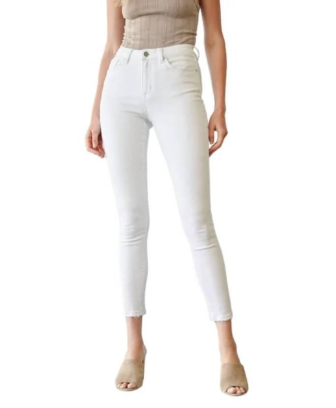 Mega Sale Happening Now!High Rise Ankle Skinny Jean In Coconut White