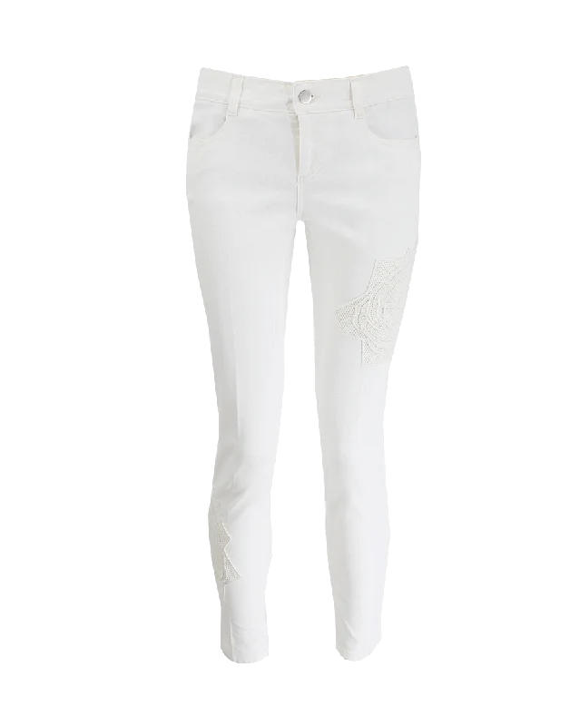 Instant Savings Await!Rose Applique Jeans