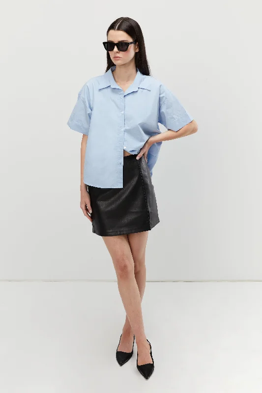 Shop Today, Save Tomorrow!CROPPED SHORT SLEEVE BUTTON UP