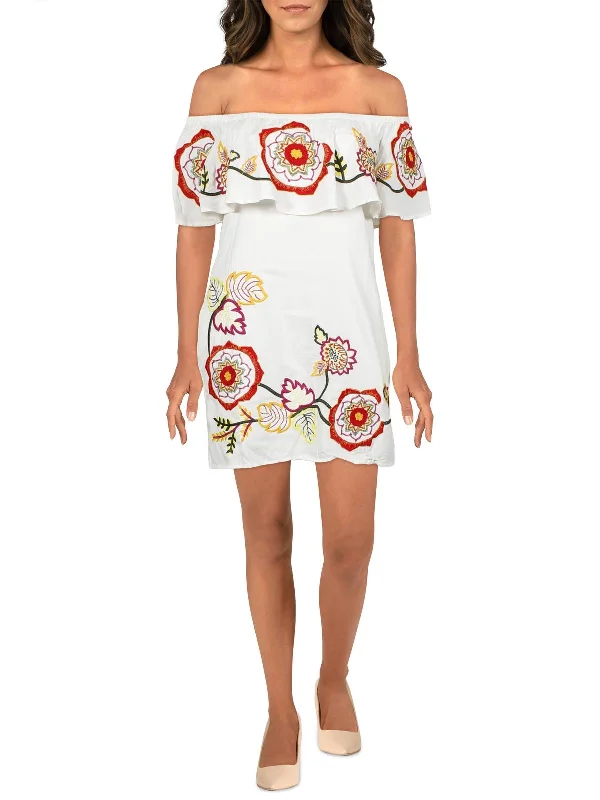 Unlock Huge Savings Now!Adelaide Womens Floral Embroidered Mini Sundress