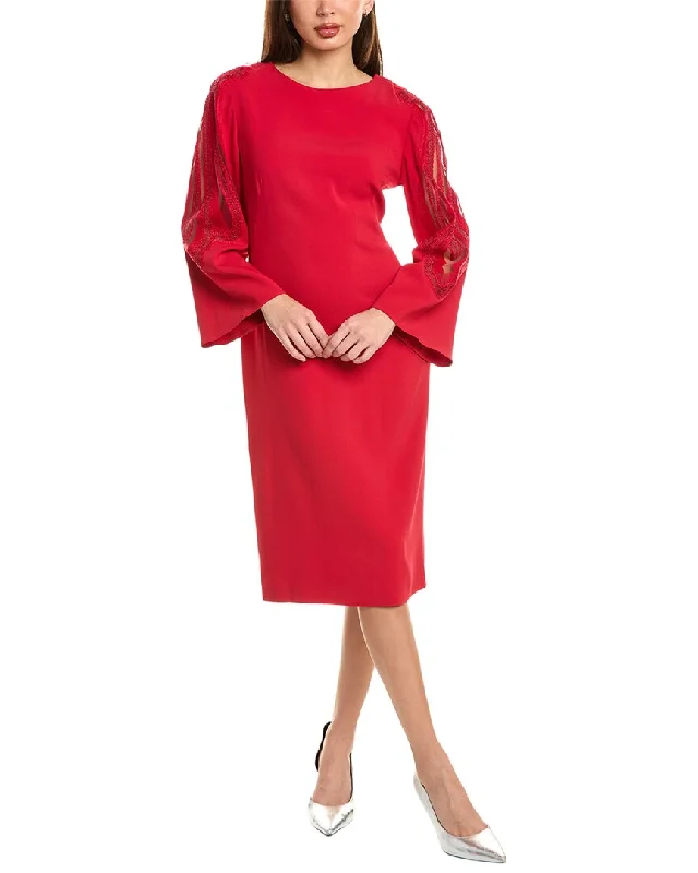 Shop Before It’s Gone!Alberta Ferretti Lace Sleeve Shift Midi Dress
