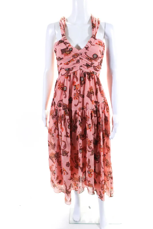 Score Big Savings Today!ALC Womens Jaylin Floral V Neck Racerback Cutout Midi Dress Sandstone Score Big Savings Today!ALC Womens Jaylin Floral V Neck Racerback Cutout Midi Dress Sandstone