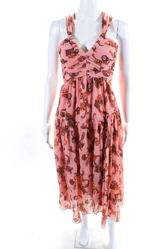Savings You Can’t Ignore!ALC Womens Jaylin Floral V Neck Racerback Cutout Midi Dress Sandstone Savings You Can’t Ignore!ALC Womens Jaylin Floral V Neck Racerback Cutout Midi Dress Sandstone