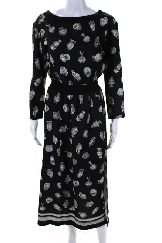 Save Money, Shop Happy!Altuzarra Women's Printed 3/4 Sleeve Front Slit Midi Dress Gray Save Money, Shop Happy!Altuzarra Women's Printed 3/4 Sleeve Front Slit Midi Dress Gray