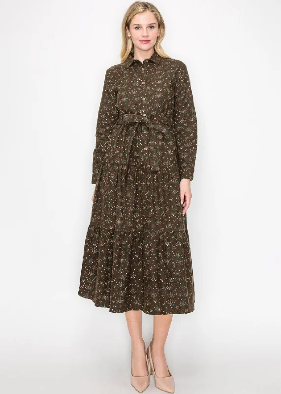 Exclusive Deals Just for You!Autumn Blossom Belted Midi Dress