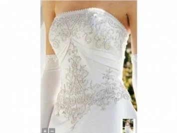 Don't Miss Out!David's Bridal Beautiful satin gown with beaded embroided bodice