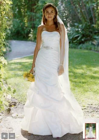 Today Only – Don’t Miss It!David's Bridal Fit and Flare Gown w/ Pick-Ups and Sash - WG3029