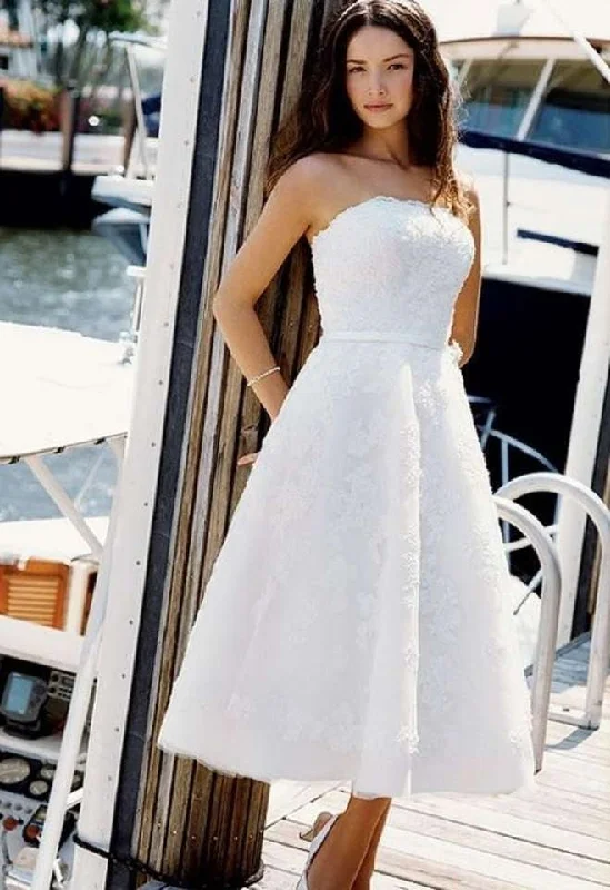Score Huge Discounts Today!David's Bridal Galina Beaded Lace Tea Length