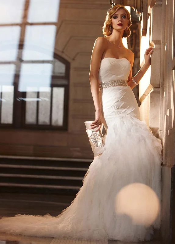 Your Wallet Will Thank You!David's Bridal Galina Signature Gown with Basket Woven Bodice and
