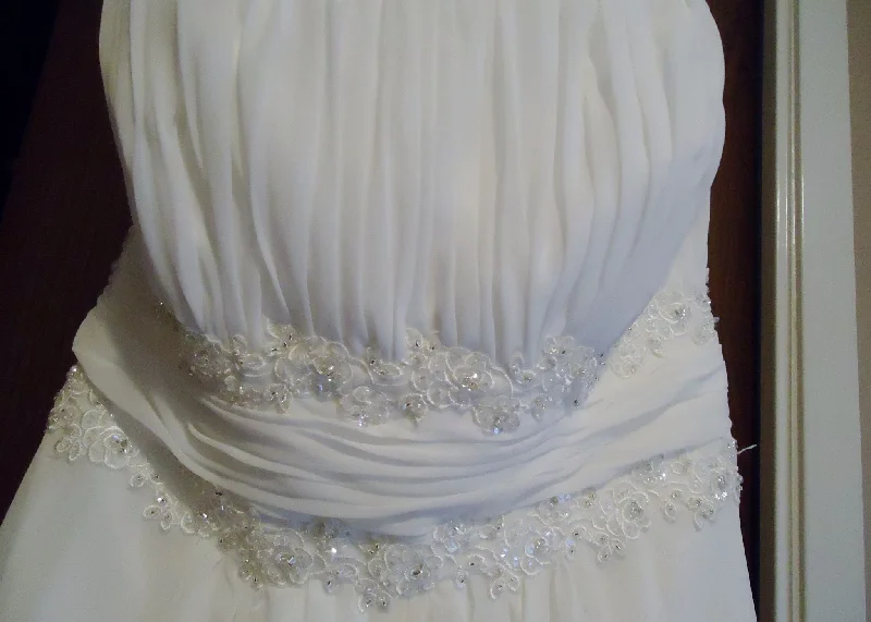 Flash Sale – Act Fast!David's Bridal Strapless Chiffon Ivory Dress/ 10042168