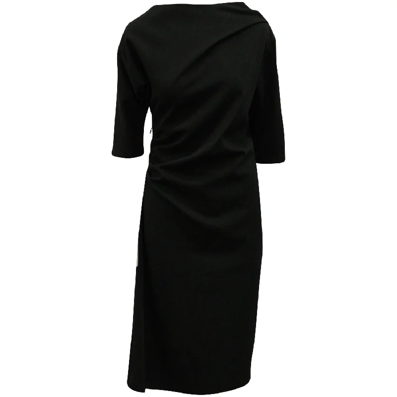 Snag the Best Prices Now!Dries Van Noten Ruched Midi Dress in Black Wool